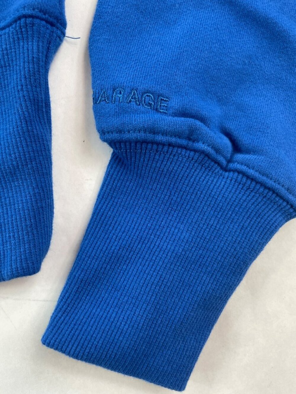 Garage Soft Terry Rib Off Shoulder Sweatshirt Electric Blue Wmn's Size S $60 NWT - Picture 4 of 7